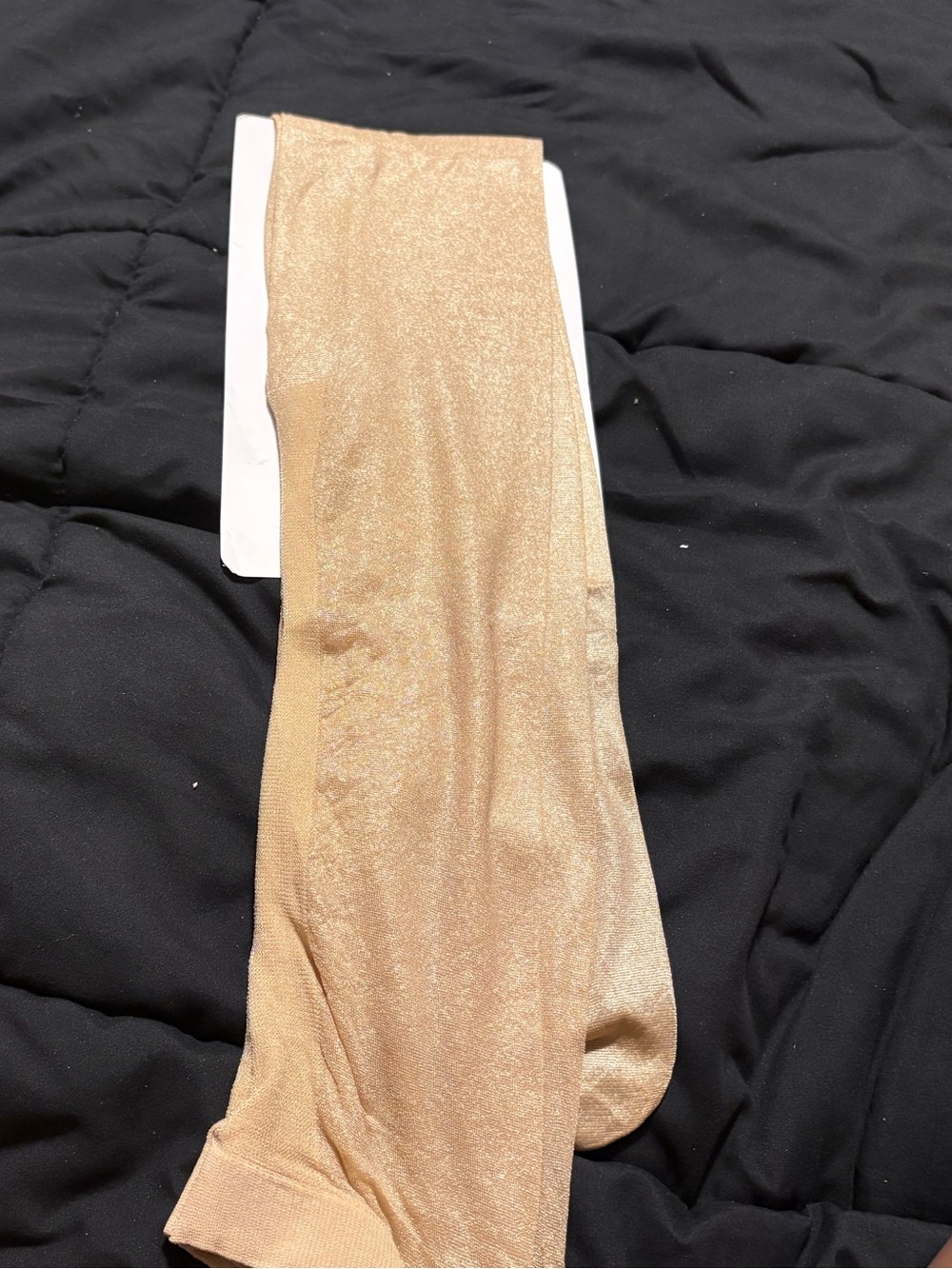 Woman’s Shimmery Beige stockings,- Packable Comfort